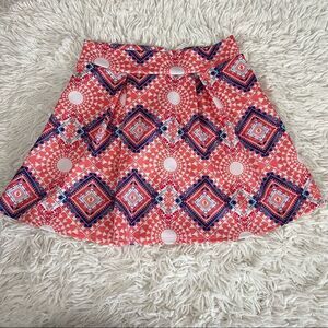🌸🌸Charlotte Russe mini skater tribal pink and blue skirt pleated size medium